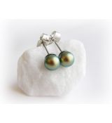 Swarovski perlové puzetky - Crystal Iridescent Green