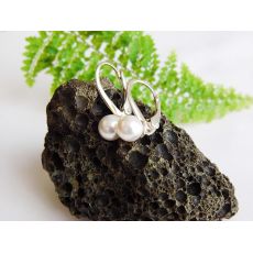 Swarovski perlové náušnice - Crystal White, Ag925