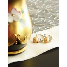 Swarovski perlové náušnice - Crystal Vintage Gold, Ag925