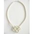 Slonovinovo-biela háčkovaná dutinka / náhrdelník z korálok