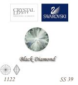 SWAROVSKI® ELEMENTS 1122 Rivoli - Black Diamond, SS 39(8mm), bal.1ks