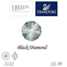 SWAROVSKI® ELEMENTS 1122 Rivoli - Black Diamond, SS 39(8mm), bal.1ks