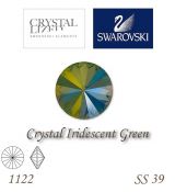 SWAROVSKI® ELEMENTS 1122 Rivoli - Crystal Iridescent Green, SS 39(8mm), bal.1ks