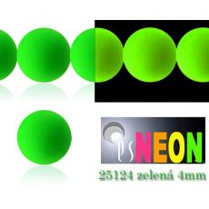 Tlačené korálky Neon 25124 ZELENÁ 4mm, balenie 25ks