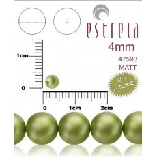 Voskované perly zn.Estrela (47593 - matná zelená khaki) 4mm, bal.31ks