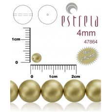 Voskované perly zn.Estrela (47864 - matná zlatá platina) 4mm, bal.31ks