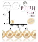 Voskované perly zn.Estrela (12112 - svetlo ružovo-béžová) 4mm, bal.31ks