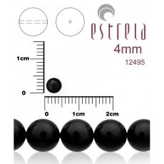 Voskované perly zn.Estrela (12495 - čierna magická) 4mm, bal.31ks