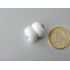 Sklenené magnetické zapínanie - Platinum/Opaque Natural White 17x16mm, bal.1ks