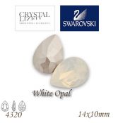 SWAROVSKI® ELEMENTS 4320 Pear Rhinestone - White Opal, 14x10, bal.1ks