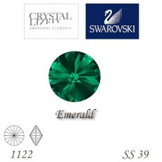 SWAROVSKI® ELEMENTS 1122 Rivoli - Emerald, SS 39(8mm), bal.1ks