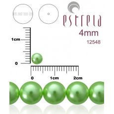 Voskované perly zn.Estrela (12548 - zelená) 4mm, bal.31ks
