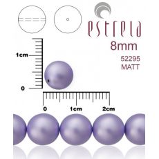 Voskované perly zn.Estrela (52295 - matná fialová) 8mm, bal.15ks
