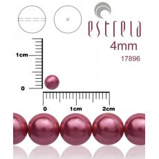 Voskované perly zn.Estrela (17896 - metalická staroružová) 4mm, bal.31ks