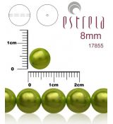 Voskované perly zn.Estrela (17855 - metalická zelená) 8mm, bal.15ks