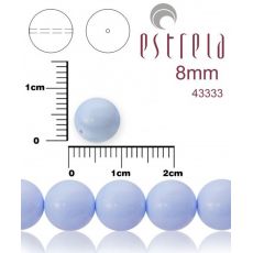 Voskované perly zn.Estrela (43333 - pastelová baby modrá) 8mm, bal.15ks
