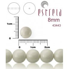 Voskované perly zn.Estrela (43443 - pastelová baby hodvábna šedá) 8mm, bal.15ks