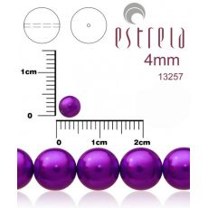Voskované perly zn.Estrela (13257 - pastelová fialová) 4mm, bal.31ks