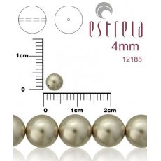 Voskované perly zn.Estrela (12185 - platinová) 4mm, bal.31ks