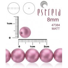 Voskované perly zn.Estrela (47384 - matná svetlofialová) 8mm, bal.15ks