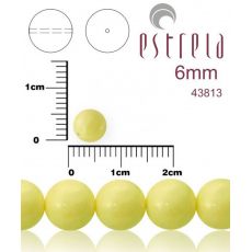 Voskované perly zn.Estrela (43813 - pastelová baby žltá) 6mm, bal.21ks