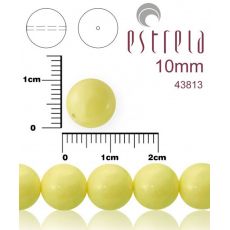 Voskované perly zn.Estrela (43813 - pastelová baby žltá) 10mm, bal.12ks