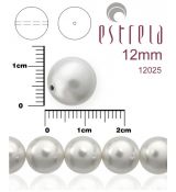 Voskované perly zn.Estrela (12025 - biela) 12mm, bal.8ks
