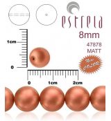Voskované perly zn.Estrela (47878 - matná červená medená) 8mm, bal.15ks
