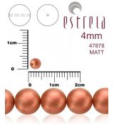 Voskované perly zn.Estrela (47878 - matná červená medená) 4mm, bal.31ks