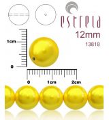 Voskované perly zn.Estrela (13818 - pastelová žltá) 12mm, bal.8ks
