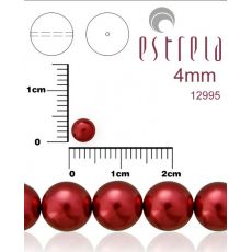 Voskované perly zn.Estrela (12995 - vínová) 4mm, bal.31ks