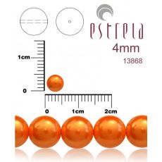 Voskované perly zn.Estrela (13868 - pastelová oranžová) 4mm, bal.31ks