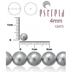 Voskované perly zn.Estrela (12473 - šedá) 4mm, bal.31ks