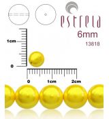 Voskované perly zn.Estrela (13818 - pastelová žltá) 6mm, bal.21ks