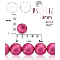 Voskované perly zn.Estrela (47964 - matná purpurová) 8mm, bal.15ks