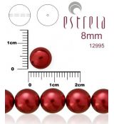 Voskované perly zn.Estrela (12995 - vínová) 8mm, bal.15ks