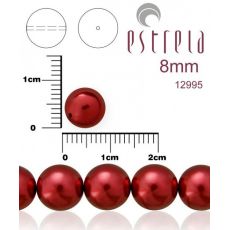Voskované perly zn.Estrela (12995 - vínová) 8mm, bal.15ks
