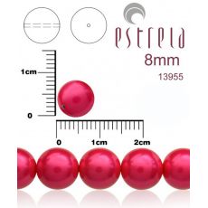 Voskované perly zn.Estrela (13955 - pastelová ružová) 8mm, bal.15ks