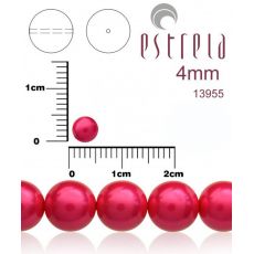 Voskované perly zn.Estrela (13955 - pastelová ružová) 4mm, bal.31ks