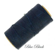 Linhasita voskovaná priadza na micro macramé - Blue Black, 1mm, bal.1klbko (168m)