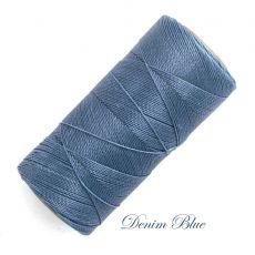 Linhasita voskovaná priadza na micro macramé - Denim Blue, 0,5mm, bal.1klbko (335m)